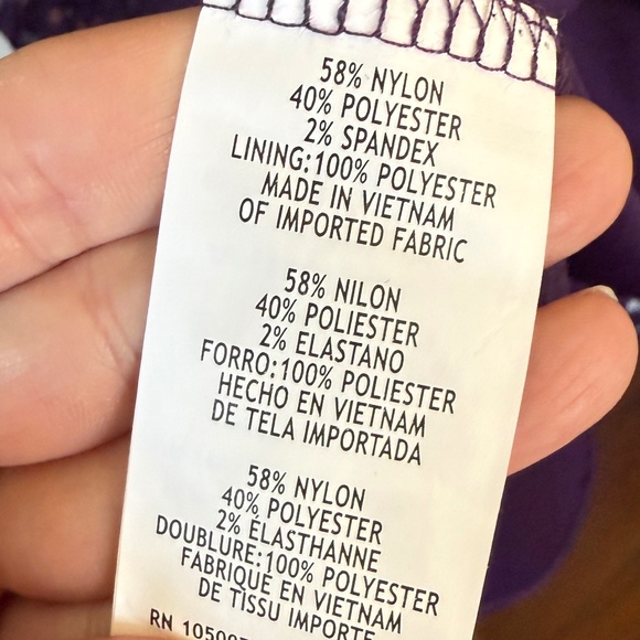 Marina Purple Sequin Lace Sheath Dress 14W Plus Size Cocktail Party Formal Midi - Picture 4 of 7